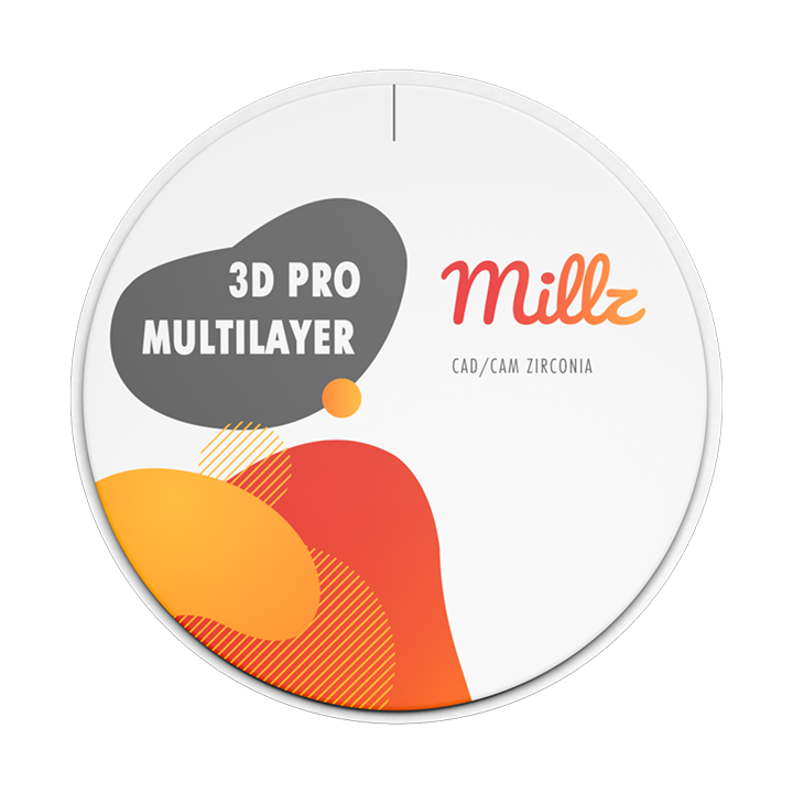 Циркониевый диск MILLZ 3D Pro Multilayer, D=98 H=25, цвет A1