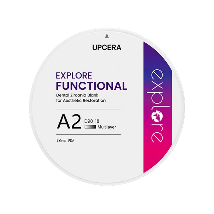 Циркониевый диск UPCERA Explore Functional 4D Multilayer, D=98 H=18, цвет A2
