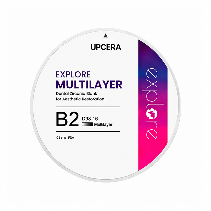 Циркониевый диск UPCERA Explore 4D Multilayer, D=98 H=16, цвет B2