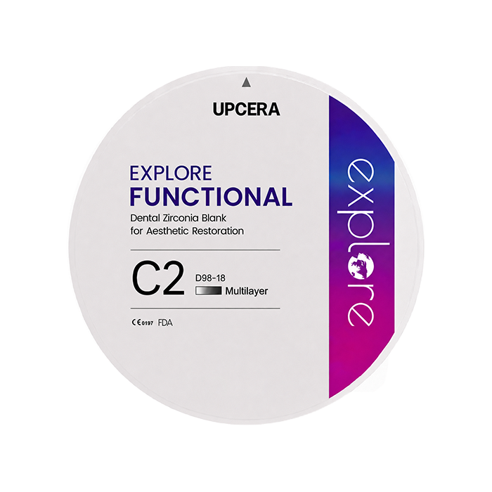 Циркониевый диск UPCERA Explore Functional 4D Multilayer, D=98 H=18, цвет C2
