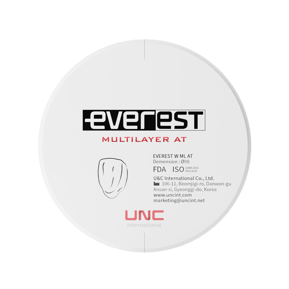 Циркониевый диск EVEREST AT Multilayer, D=98 H=25, цвет D3