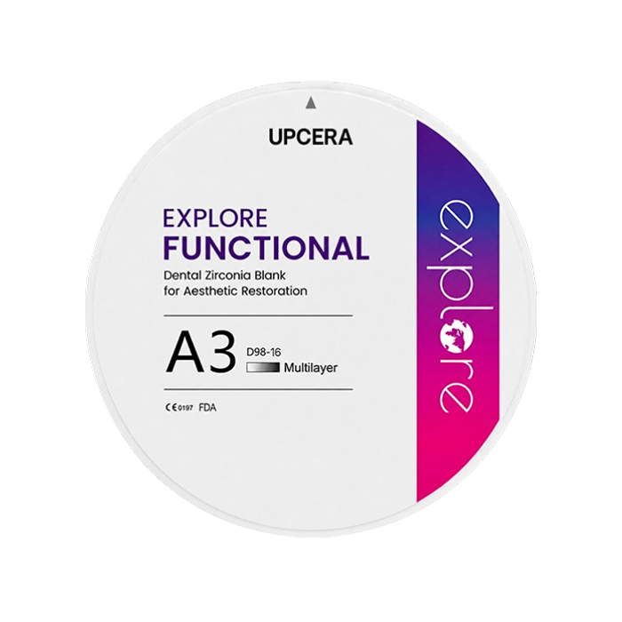 Циркониевый диск UPCERA Explore Functional 4D Multilayer, D=98 H=16, цвет A3