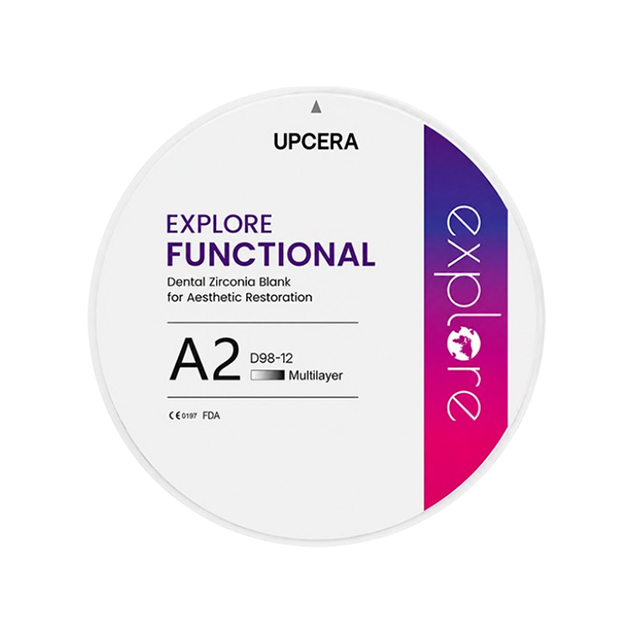 Циркониевый диск UPCERA Explore Functional 4D Multilayer, D=98 H=12, цвет A2