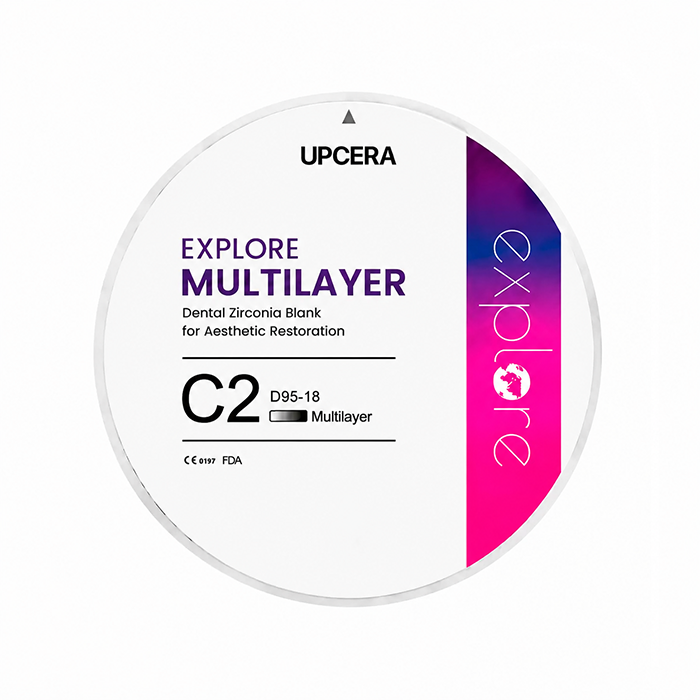 Циркониевый диск UPCERA Explore 4D Multilayer, D=95 H=16, цвет C2