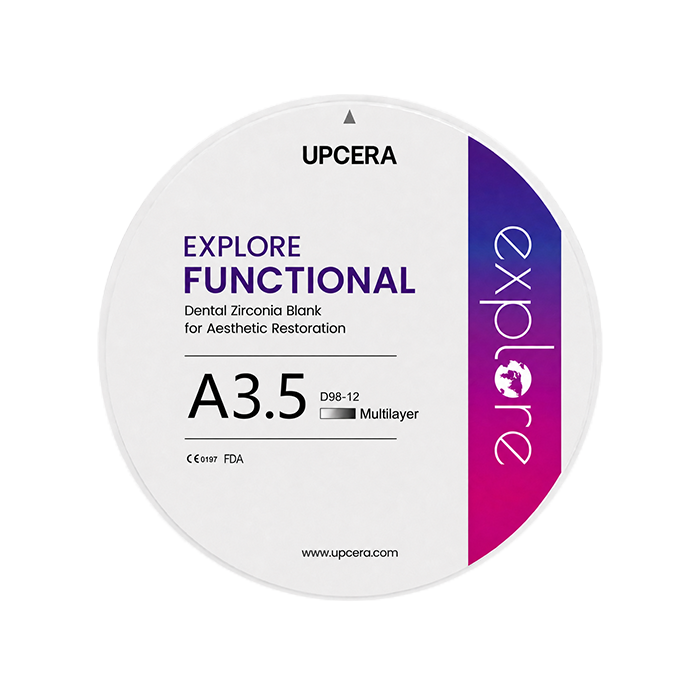 Циркониевый диск UPCERA Explore Functional 4D Multilayer, D=98 H=12, цвет A3.5