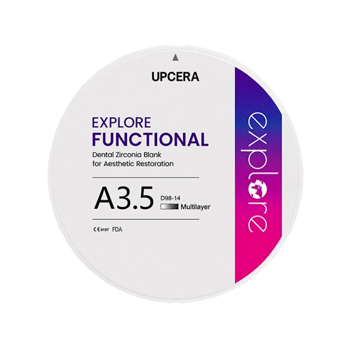 Циркониевый диск UPCERA Explore Functional 4D Multilayer, D=98 H=14, цвет A3.5