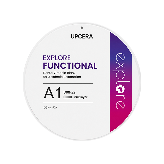 Циркониевый диск UPCERA Explore Functional 4D Multilayer, D=98 H=22, цвет A1