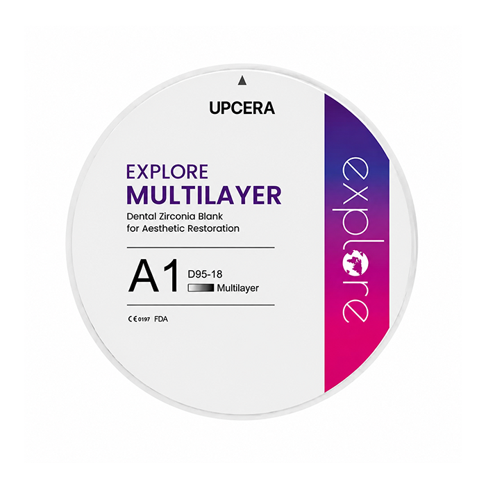 Циркониевый диск UPCERA Explore 4D Multilayer, D=95 H=18, цвет A1