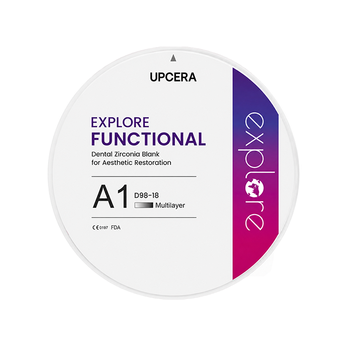 Циркониевый диск UPCERA Explore Functional 4D Multilayer, D=98 H=18, цвет A1