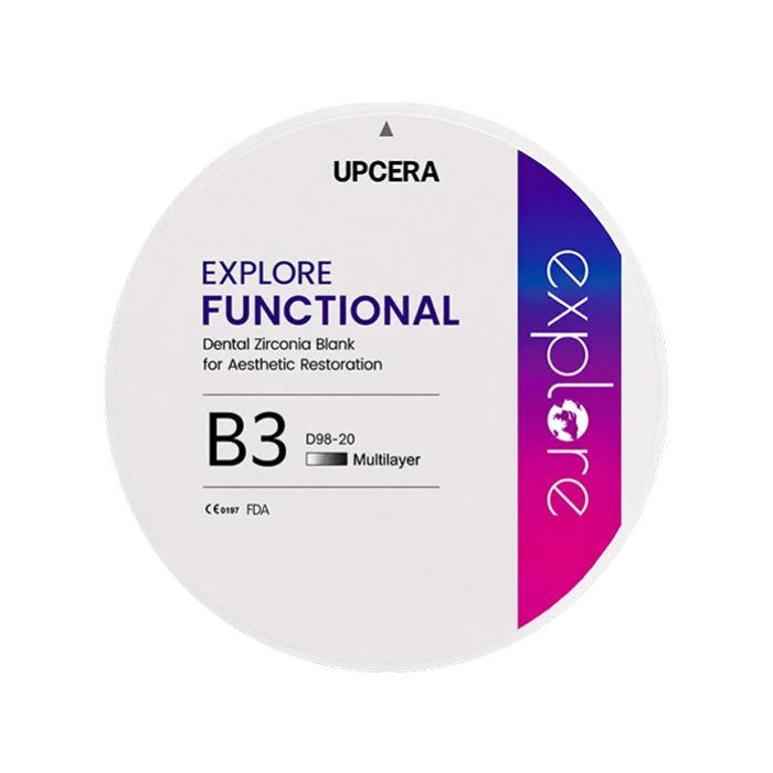 Циркониевый диск UPCERA Explore Functional 4D Multilayer, D=98 H=20, цвет B3