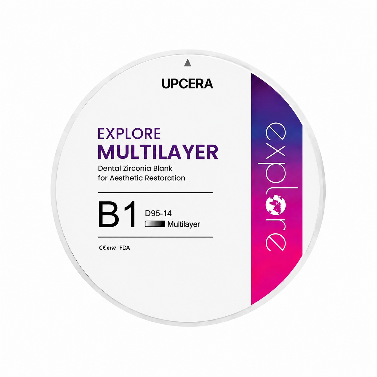 Циркониевый диск UPCERA Explore 4D Multilayer, D=95 H=14, цвет B1