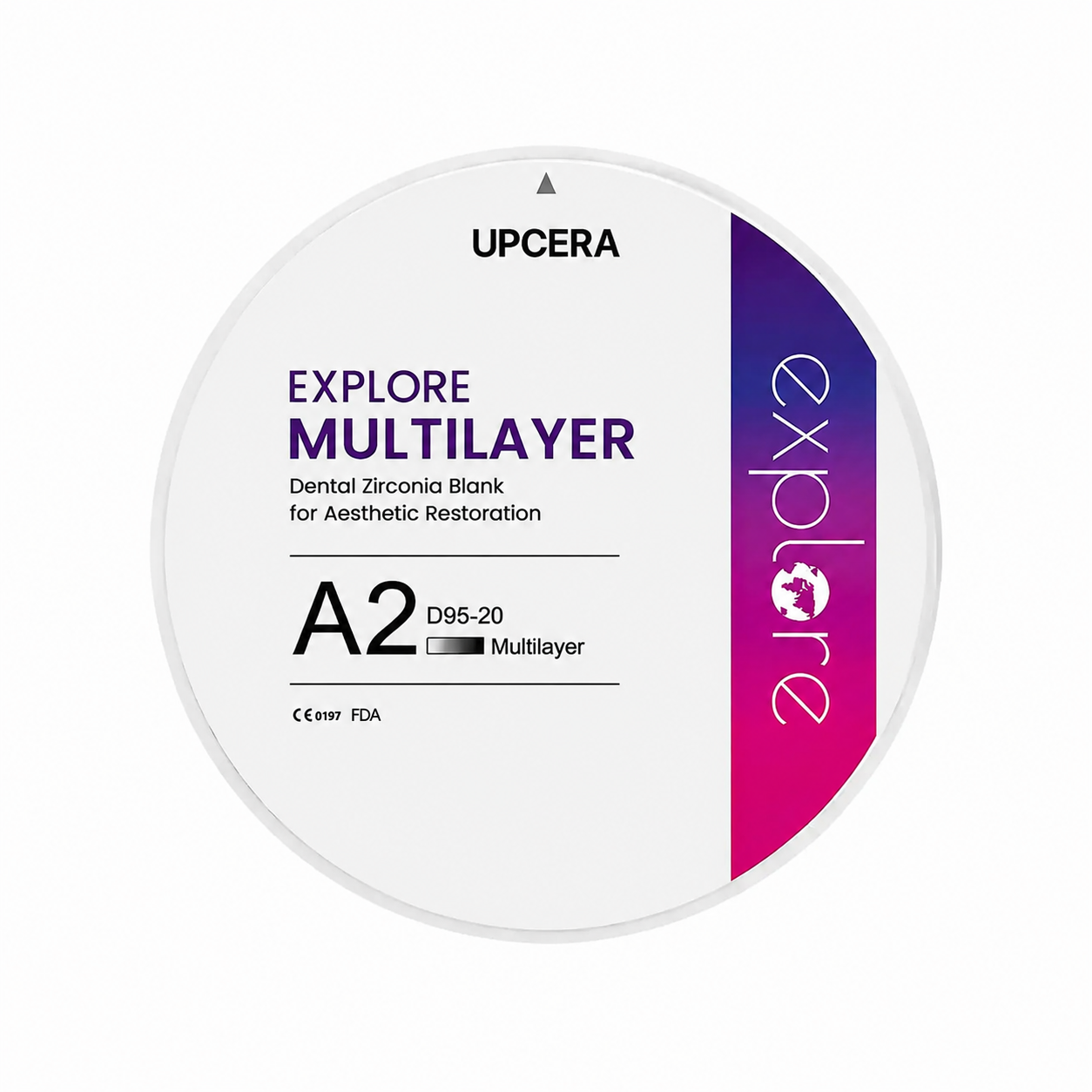 Циркониевый диск UPCERA Explore 4D Multilayer, D=95 H=20, цвет A2