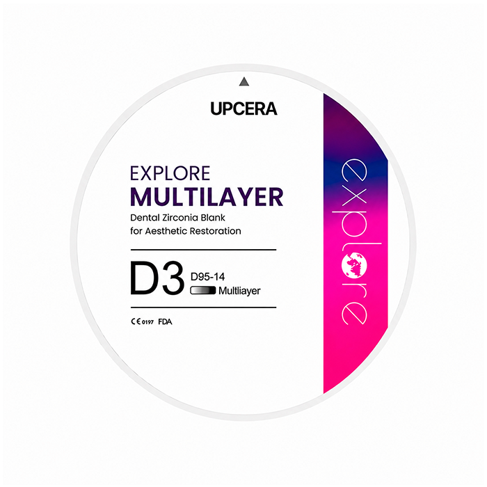 Циркониевый диск UPCERA Explore 4D Multilayer, D=95 H=14, цвет D3