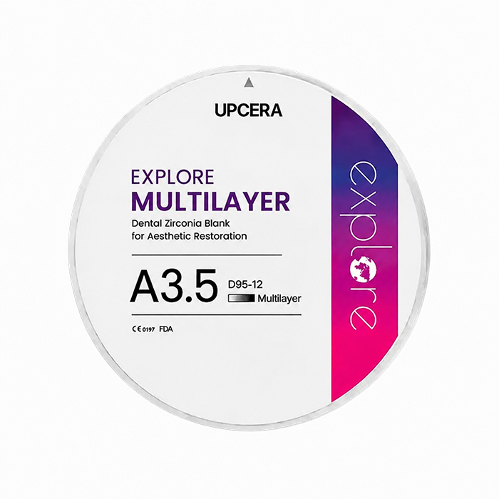 Циркониевый диск UPCERA Explore 4D Multilayer, D=95 H=12, цвет A3.5