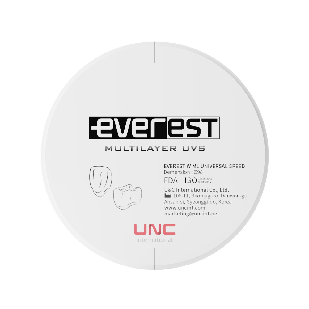Циркониевый диск EVEREST UVS Multilayer, D=98 H=20, цвет BL3
