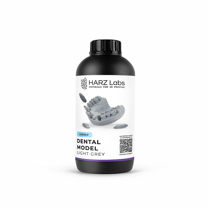 Фотополимер (3D смола) HARZ Labs DENTAL MODEL Light Grey 1кг