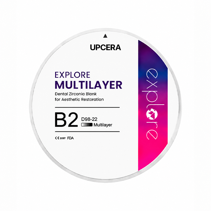 Циркониевый диск UPCERA Explore 4D Multilayer, D=98 H=22, цвет B2