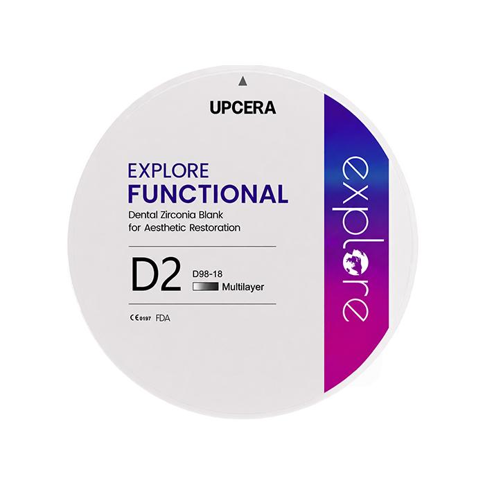 Циркониевый диск UPCERA Explore Functional 4D Multilayer, D=98 H=18, цвет D2