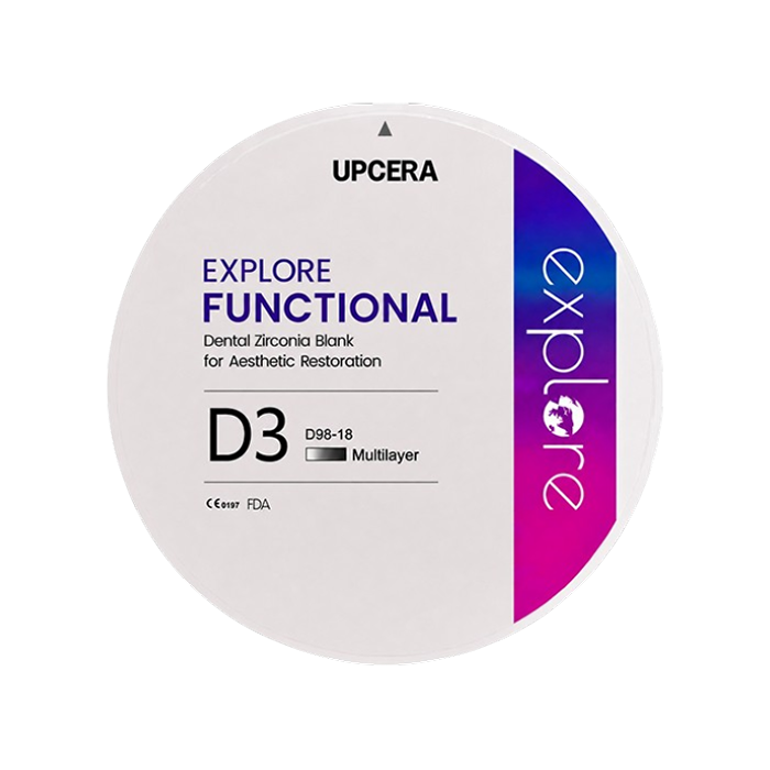Циркониевый диск UPCERA Explore Functional 4D Multilayer, D=98 H=18, цвет D3