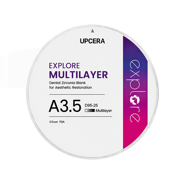 Циркониевый диск UPCERA Explore 4D Multilayer, D=95 H=25, цвет A3.5