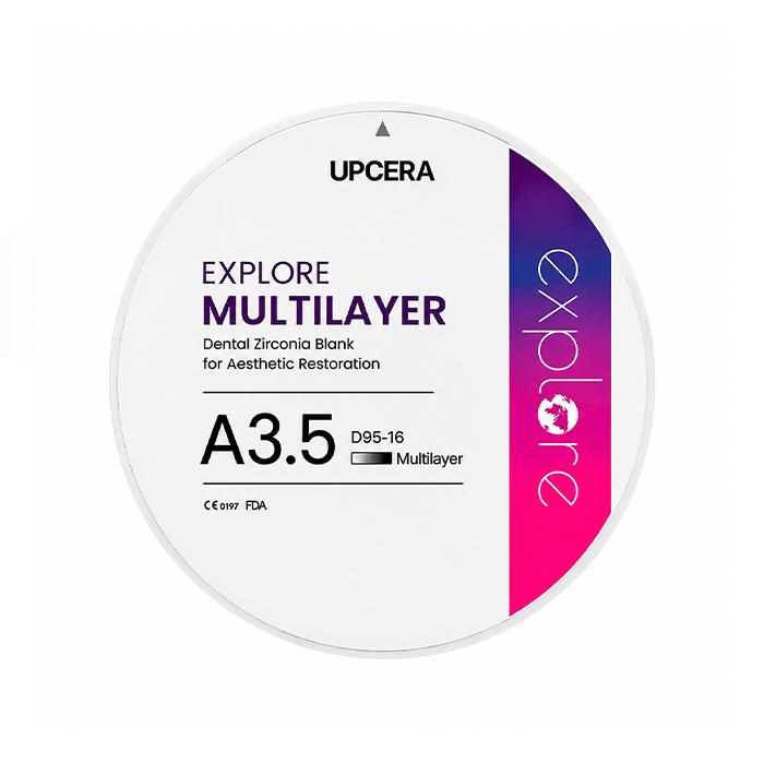 Циркониевый диск UPCERA Explore 4D Multilayer, D=95 H=16, цвет A3.5